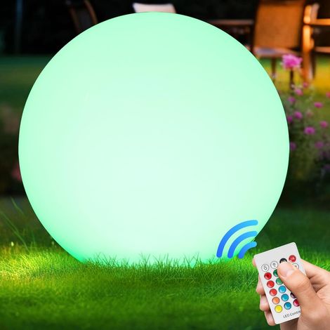 RGB Lampe Solaire pour Jardin D'Extérieur, Lumineuse Exterieure 30CM/12 Inch Boule, IP66 Kit Eclairage Solaire à Intensité Variable Decoration Terrasse Exterieur, Jardin, Balcon, Décoration de Chambre (1/5)