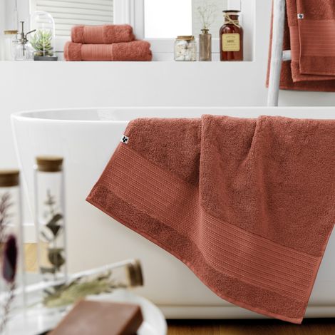 Drap de Douche 70 x 130 cm – Coton Épais 600 g/m² – Garance Terracotta (1/4)
