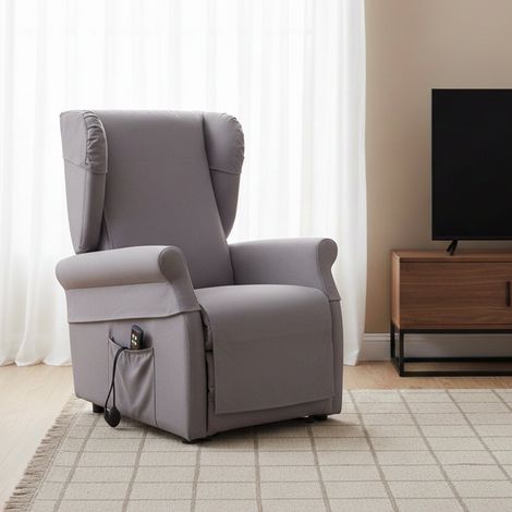 Butaca Treia, Funda Desmontable, Reclinable Hecho en Italia, Brazos, 75x84x107h cm Gris Claro (1/5)