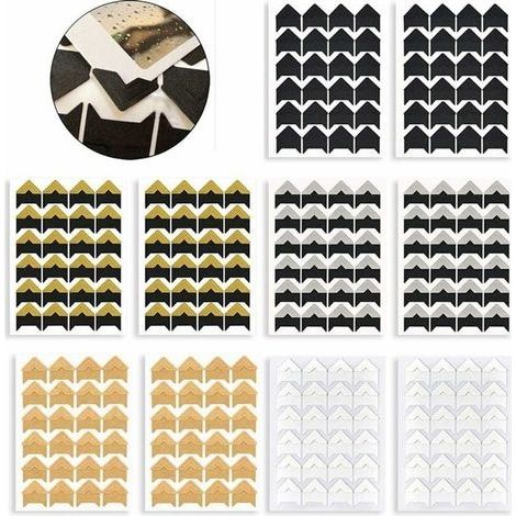 Autocollants auto-adhésifs pour coins de photos, albums photos, carnets de voyage, carnets de mémoire ou produits laitiers (240 pièces multicolores) (1/4)