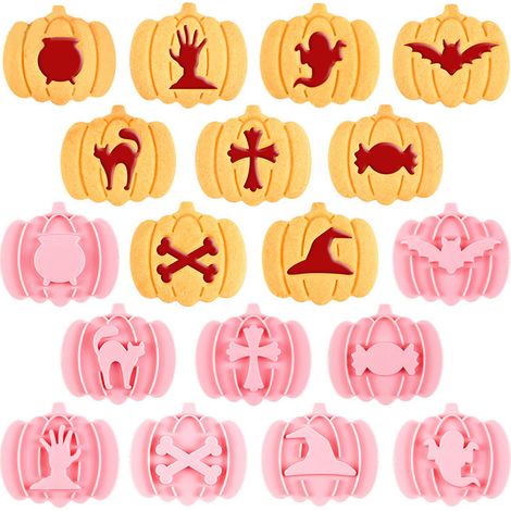 Lot de 9 emporte-pièces mini citrouille, tampons à biscuits en pain d'épice en relief 3D, parfaits pour la décoration de glaçage, moules à mini-tartes, emporte-pièces pour tarte aux pommes et emporte- (1/5)
