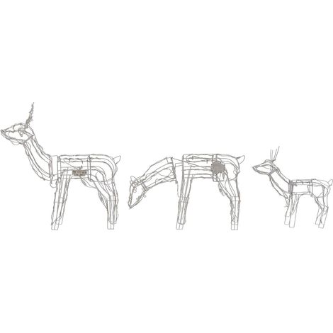 Set di 3 Decorazioni con Luci LED Animali Natalizi Struttura in Metallo Bianco Mikkeli (1/5)