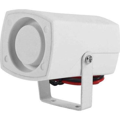 Sirena de alarma con cable, mini sirena, bocina de advertencia, altavoz, bocina de alarma, sirena fuerte, sistema de alarma de seguridad para el hogar con soporte de 110 dB y 12 V para seguridad en el (1/5)