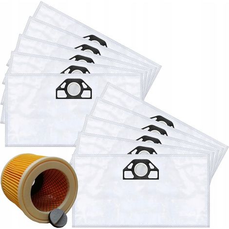 10 sacchetti filtro per aspirapolvere Karcher WD3 SE4001 WD2 PLUS WD3 P S V MV3 KWD