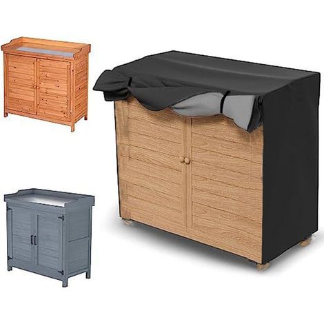 Outdoor shoe rack cover, multi-purpose waterproof protective cover, 100 × 46 × 91 cm, black. (1/5)