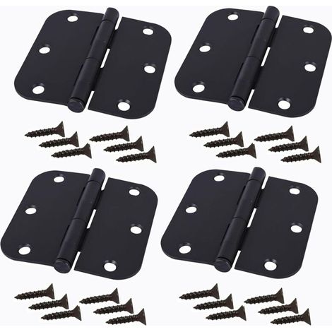 Lot de 4 3,5 Pouces Heavy Duty Hangar Porte Charnières Porte Sangle Charnières Fer Forgé Noir Quincaillerie pour Hangar en Bois Grange Porte Clôture Porte Swing Cour Porte (1/5)