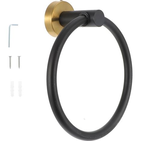 Wandhandtuchring aus Edelstahl 304 Schwarz und Gold