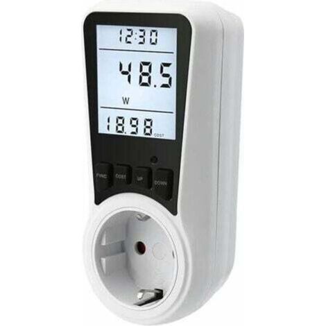 Compteur électrique pour prise de courant, compteur de coût énergétique, compteur de courant, prise de courant, compteur électrique avec écran LCD, 3680 W MAX/16 A (1/5)