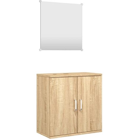 Maison Exclusive - 2-tlg. Badmöbel-Set Eichen-Optik Holzwerkstoff