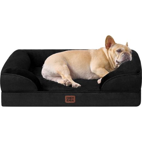 Hundebett Orthopädisches Memory Foam L 76 x B 51 x H 17 cm Schwarz (1/5)
