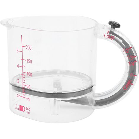 Tasse à mesurer ajustable 4 en 1, compatible lave-vaisselle, double graduation, multifonctionnelle pour la cuisine, la pâtisserie et la cuisson. (1/5)
