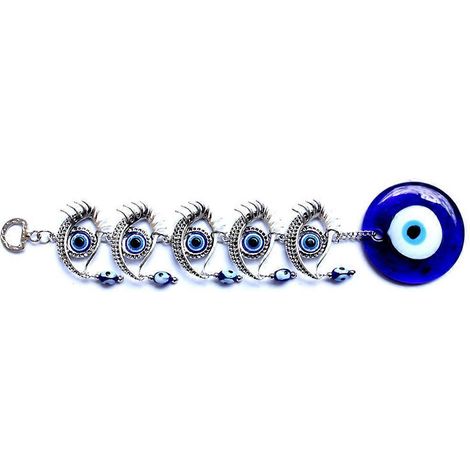 Amulette bleue turque contre le mauvais œil, pendentif mural, décoration, ornement pour la maison, protection, bénédiction et chance. Cadeau de bon augure. (1/4)
