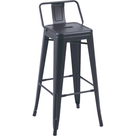 Home Heavenly® Pack de 4 taburetes TOLIX, Silla Alta en metal Modelo Vintage Industrial, para cocina, comedor, hostelería Color: Negro (1/5)
