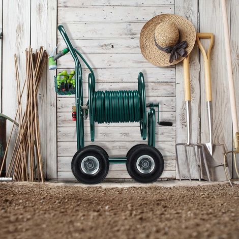 Gruner 4 rad gartenschlauchwagen mit trommel