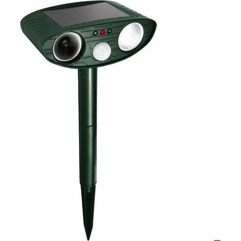 Répulsif pour Animaux - Repulsif Chat Ultrasonique à énergie Solaire - Chasse Taupe - Lumière LED - Étanche - Détecteur de Mouvement - Anti Chien Chat Pigeons Écureuil Loir Oiseaux de Jardin Cour Cha (1/5)