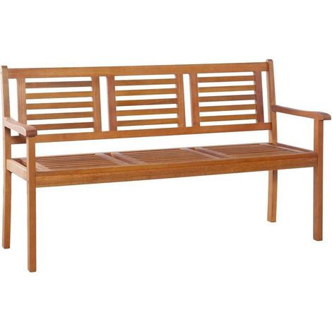 Banc de jardin eucalyptus massif clair Hillis 150cm (1/3)