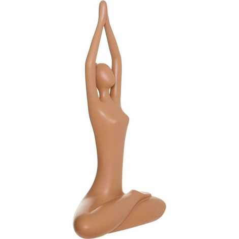 Statua yoga donna sien h38cm - Atmosphera créateur d'intérieur