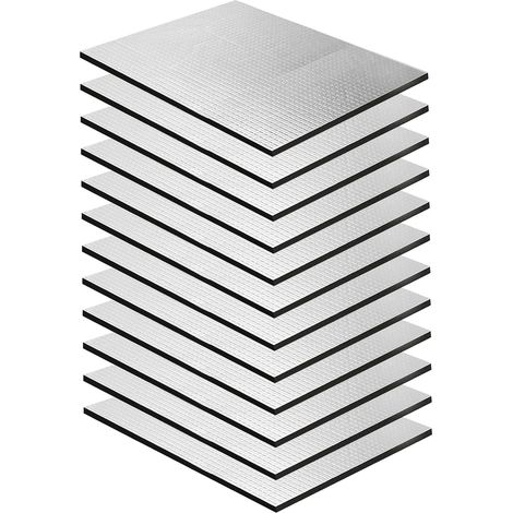 Lot de 12 tapis d'insonorisation auto-adhésifs souvent utilisés pour l'isolation acoustique de voiture, ignifuge, imperméable, 250 x 180 x 5 mm (1/5)