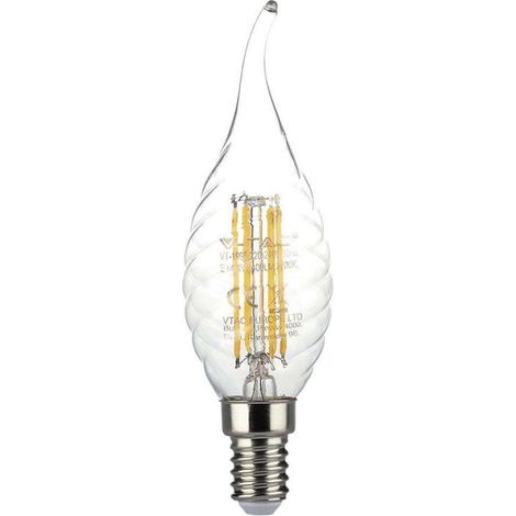 Ampoule LED Vintage E14 4W Filament V-TAC VT-1995 FS - 300 deg - Blanc chaud - 3000K