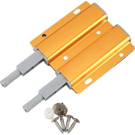 (4, Double Metal) Push-to-open cabinet hardware, magnetic cabinet, double spring cabinet door device (1/5)