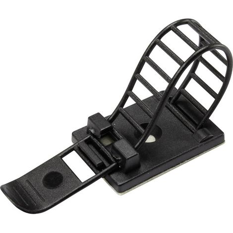 TRU COMPONENTS Supporto di fissaggio autoadesivo avvitabile con fascetta di fissaggio, nero, Tru Components 1206772 WCT-85, 25 p (1/2)
