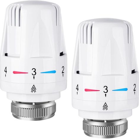 Kit de 2 radiateurs thermostatiques, radiateur thermostatique, raccord M30 x 1,5, compatible avec les thermostats intelligents et les systèmes de chauffage central. (1/5)