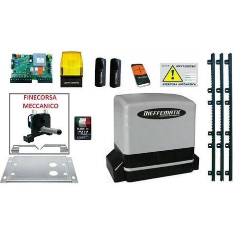 Kit X Cancello Scorrevole 600kg 230v 3mt Cremagliera Si Adatta A Faac Bft Came