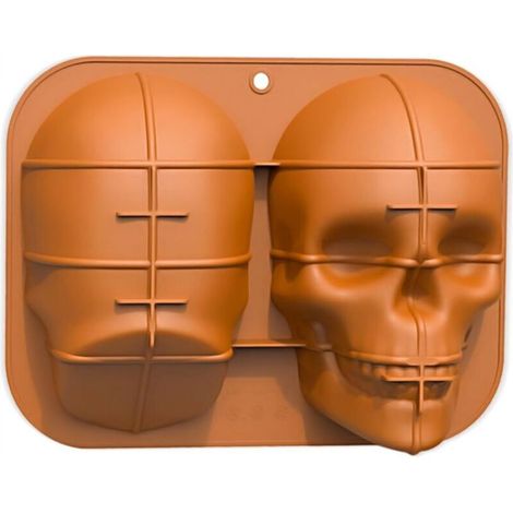 Moule à gâteau en forme de tête de mort, moule à gâteau d'Halloween, silicone de qualité alimentaire (1/5)