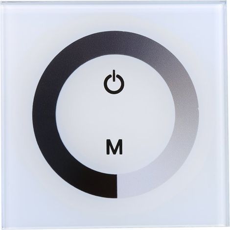 Touch Panel Dimmer Wall Switch Controller, Single Color Touch Panel Dimmer Wall Switch Controller LED Light Strip DC 12V-24V(White) (1/5)