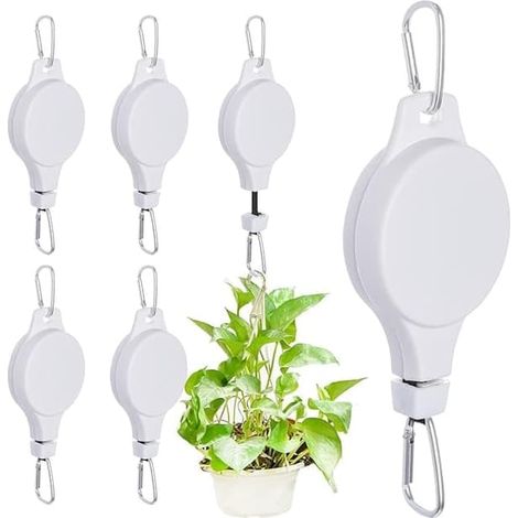 Filiyano-Lot de 2 supports rétractables pour plantes suspendues, blancs (1/5)