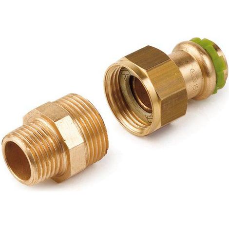 Kupfer Pressfitting Sudo-Press Durchgangsverschraubung Außengewinde 22 mm - 3/4" Kontur V DVGW