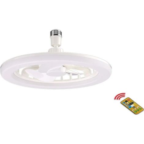 Ventilateur de plafond à éclairage LED silencieux et réglable avec douille E27 à visser, idéal pour les chambres d'enfants et les chambres à coucher. (1/5)