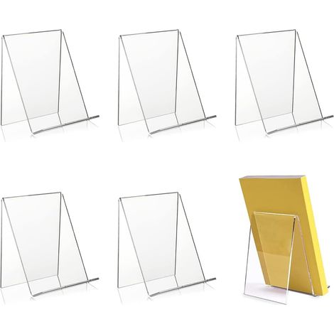 Lot de cinq étagères acryliques transparentes pour bureau maison école et salle dattente rangement élégant et moderne pour livres (1/5)