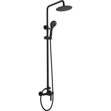 Conjunto De Ducha Monomando IMEX BDR002 Roma negro mate (1/5)