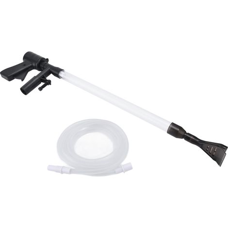 Aspirateur pneumatique multifonction pour aquarium - Nettoyeur de gravier et sable avec bouton d'air rapide, kit de changement d'eau avec tuyau (version premium) (1/5)