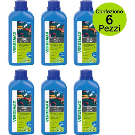 Multipack da 6 pz anticloro per laghetto e piscine dose per litri 30.000