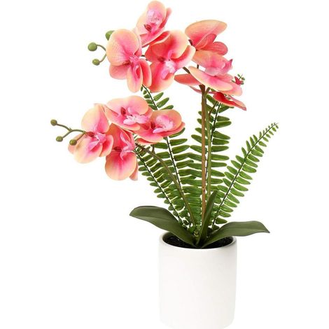 Kunstorchidee Phalaenopsis im Keramiktopf, 40,5cm, Weiß/Rosa (1/5)