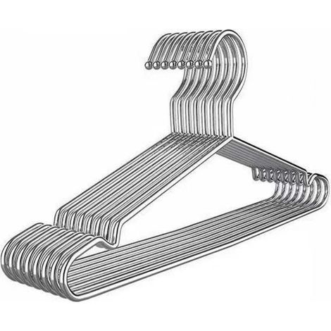 5 pcs cintres à vêtements robustes en acier inoxydable porte-manteaux en métal massif épaissi organisateur de placard (1/4)