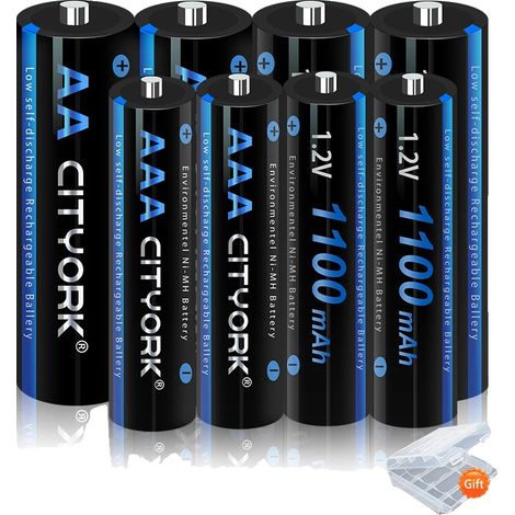 Batterie ricaricabili, alta capacità, design ecologico, 4AA 4AA (1/2)