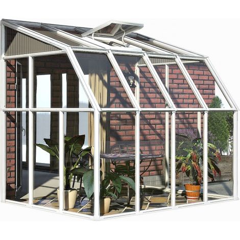 Lean To Greenhouse Sun Room Clear 6 x 12 - Polycarbonate/Acrylic - L386 x W200.5 x H247 cm