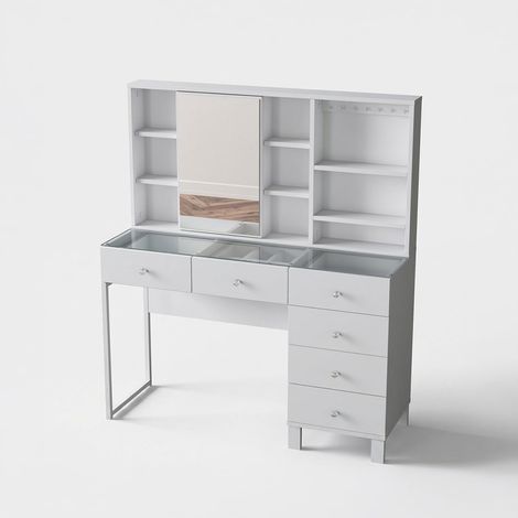 Toeletta trucco con specchio e cassetti Canopy (1/4)