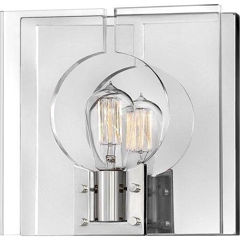 Applique Contemporanea Ludlow Acciaio Nichel Lucido Acrilico 1 Luce E27 (1/4)