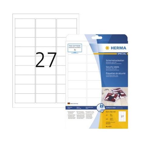HERMA Etikett Sicherheit 4233 63,5x29,5mm weiß 675 St./Pack. (1/4)