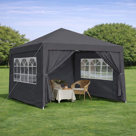 Gazebo pieghevole 3x3 m impermeabile in metallo OKMYHOME (1/5)