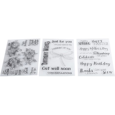 3Pcs Transparent Stamp Rubber TPR DIY Journal Album Decoration Crafts Accessories (1/5)