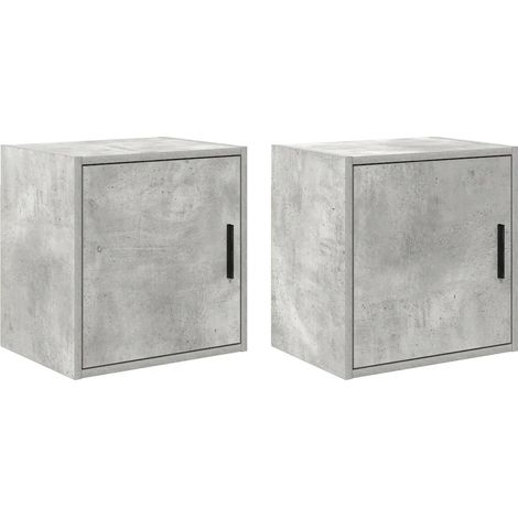 Lot de 2 armoires murales de garage rangement espace organisé 40 x 30 x 41 cm en bois d'ingénierie gris béton (1/5)