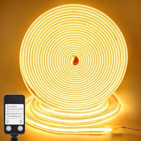 Ruban LED COB 10M Blanc Chaud 2700K, 24V Dimmable 3200 LEDs avec Minuterie, Étanche, Flexible Bande LED Autocollante pour Maison, Cuisine, Intérieur, Extérieur, Déco DIY (1/5)