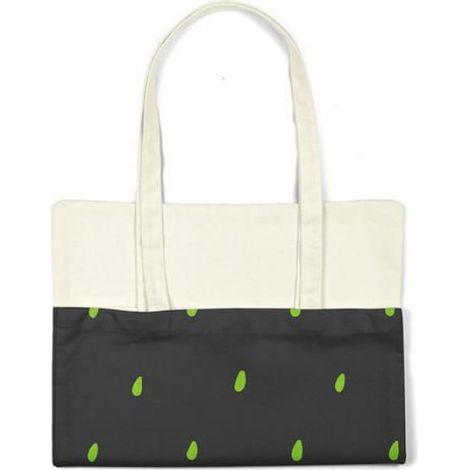 Tote bag Bonamaison en coton multicolore 34 x 40 cm - sac shopping réutilisable, manches longues (1/4)