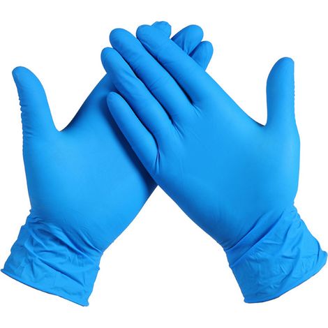 Gants Nitrile - 100 Pièces - Sans Poudre - Sans Latex - Hypoallergéniques - Certifiés Contact Alimentaire (1/5)