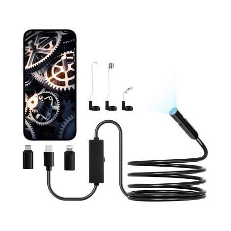 Caméra Endoscopique avec Câble Semi-rigide 3 m Endoscope HD 1920p (1/5)